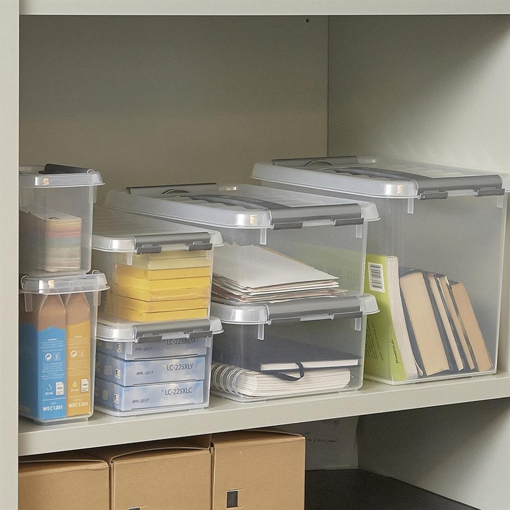 Box, High, 1,1L, Q-LINE SMALL BOX, 15 x 10 x H 14,7 cm, Clear / Silver Grey