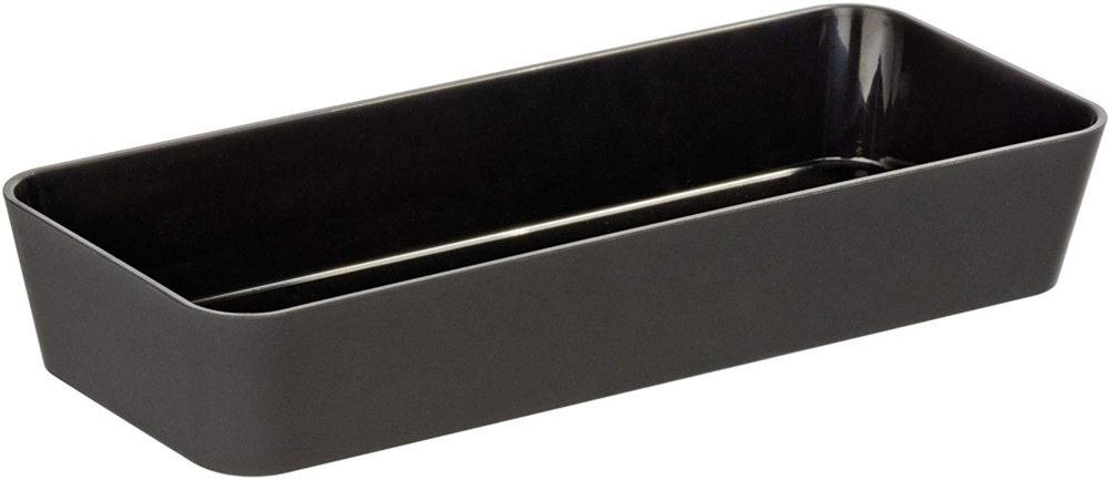 Oblong storage tray / drawer insert, GOM, 24 x 10 x H 4 cm, Black