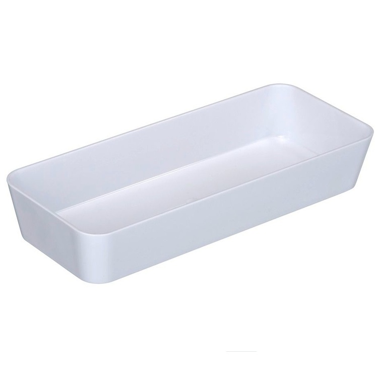 Oblong storage tray, CANDY, 24 x 10 x H 4 cm, White