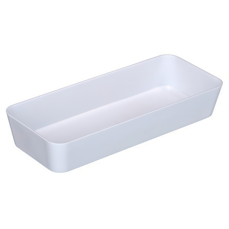 Oblong storage tray, CANDY, 24 x 10 x H 4 cm, White