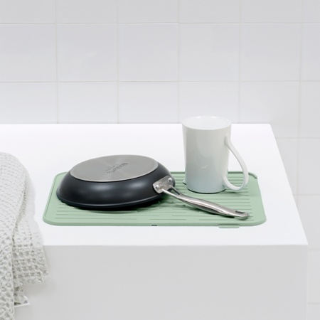 Dish Drying Mat in Silicone, BRABANTIA , 44 x 32,5 cm, Jade Green