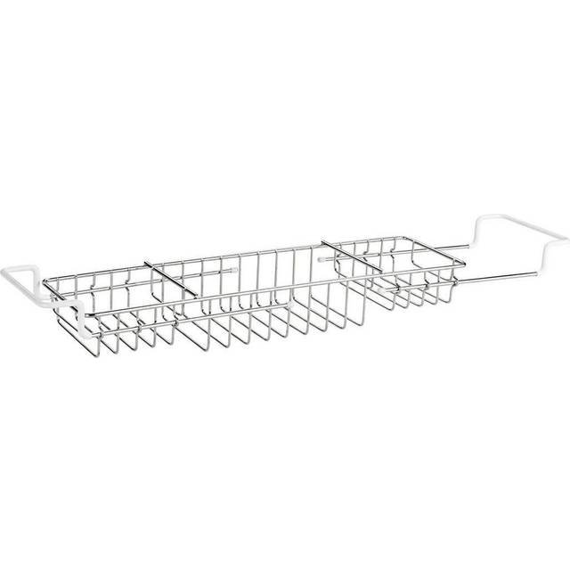 Bath Tub Tray in metal, Telescopic, BADEWANNEBRUCKE, 58-92 x 13 x H 8 cm, Silver