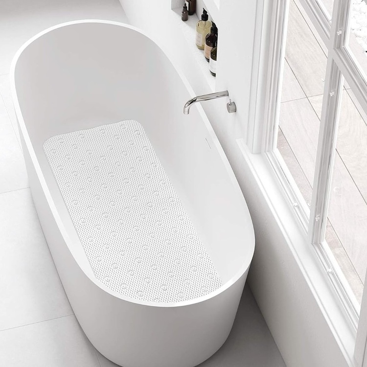 Bath Mat, Anti-Slip, SOFT PADDED, 91 x 45 cm, White