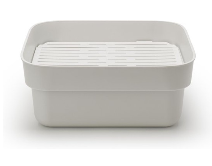 Washing Up Bowl with Drying Tray, BRABANTIA, 34,4 x 37,4 x H 16 cm, Light Grey