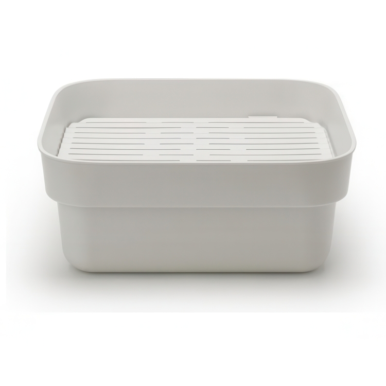 Washing Up Bowl with Drying Tray, BRABANTIA, 34,4 x 37,4 x H 16 cm, Light Grey