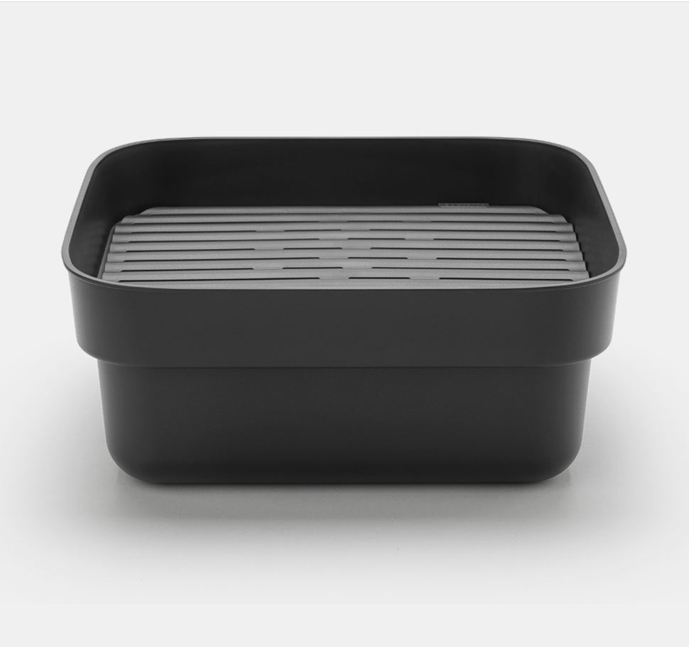 Washing Up Bowl with Drying Tray, BRABANTIA, 334,4 x 37,4 x H 16 cm, Dark Grey