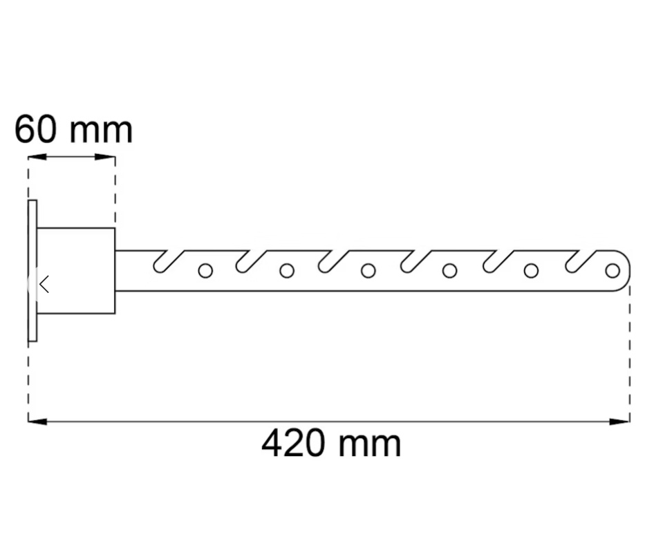 Balcony hanger in metal, 42 cm, HABO, Silver