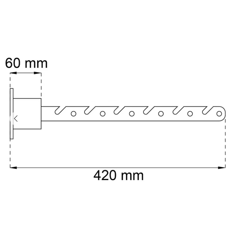 Balcony hanger in metal, 42 cm, HABO, Silver