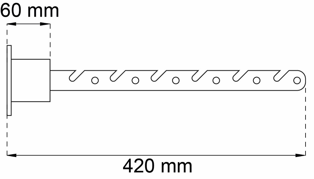 Balcony hanger in steel, HABO, 42 cm, White