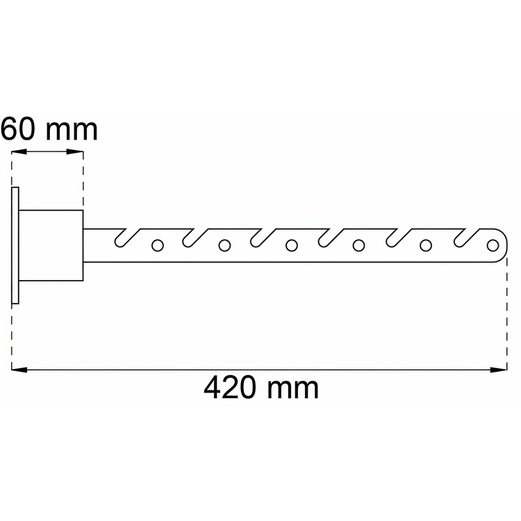 Balcony hanger in steel, HABO, 42 cm, White