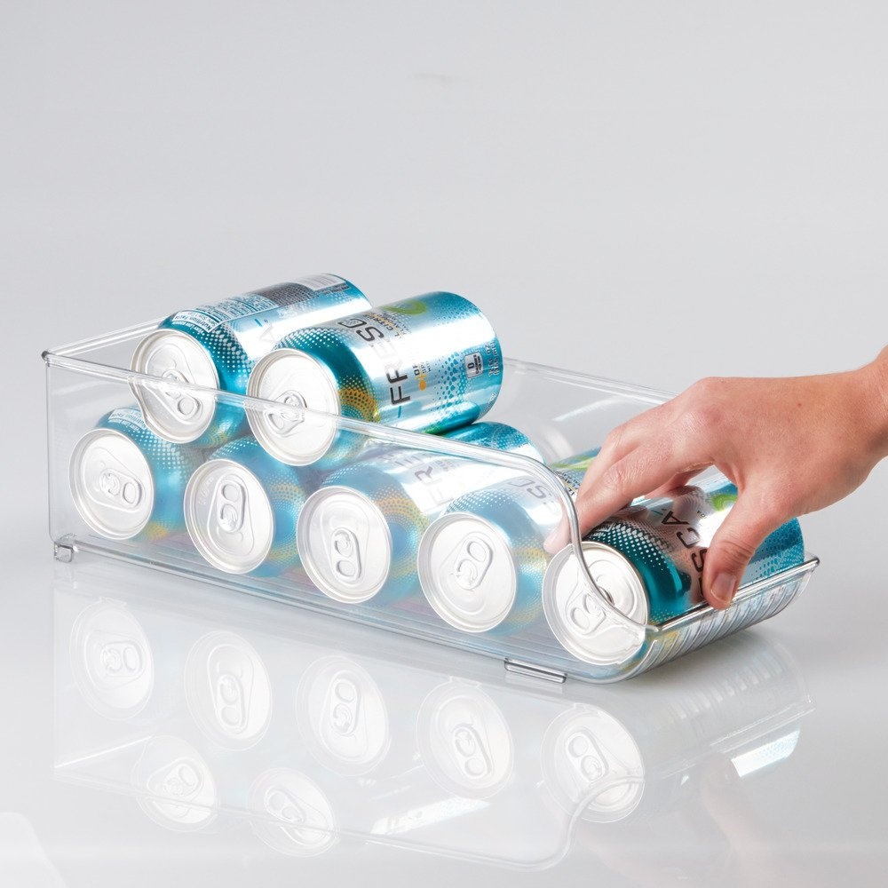 Fridge / pantry storage for cans, PANTRY BIN, 35 x 14 x H10 cm, Transparent