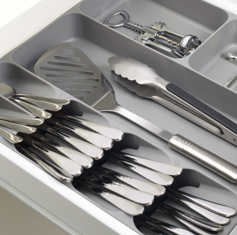Cutlery & Utensil Tray, DRAWERSTORE, Joseph Joseph, 40 x 38,5 x H5,8 cm , Grey