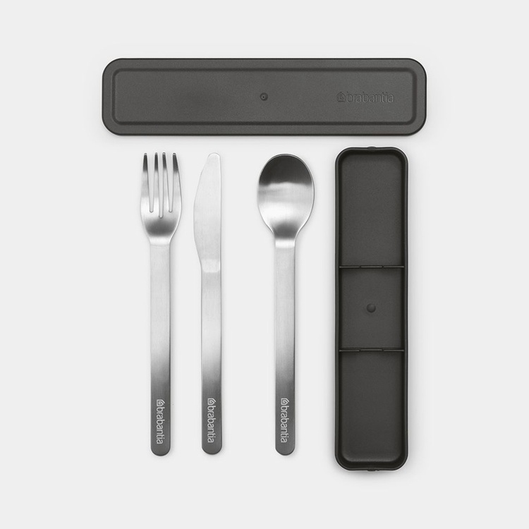 Cutlery Set, MAKE & TAKE CUTLERY SET, Brabantia,, Dark Grey / Silver