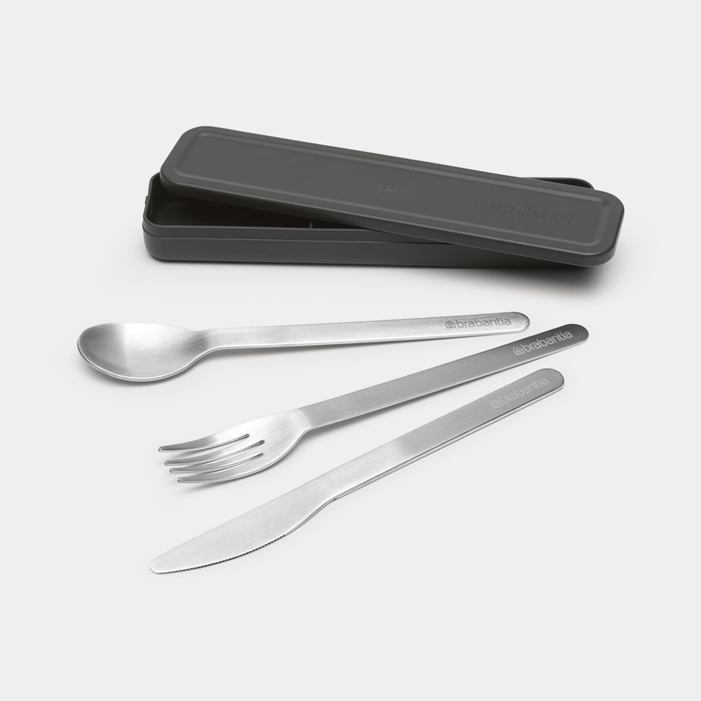 Cutlery Set, MAKE & TAKE CUTLERY SET, Brabantia,, Dark Grey / Silver