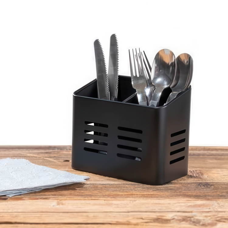 Cutlery basket, OUT DOOR KITCHEN, 16 x 9 x H 13,5 cm, Black