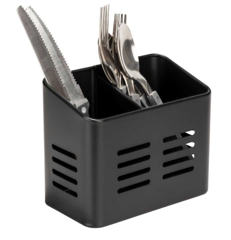 Cutlery basket, OUT DOOR KITCHEN, 16 x 9 x H 13,5 cm, Black