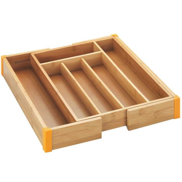 Cutlery Tray, Expandable, BAMBOO, 35,7 x 25,7 ~38,5 x H 5,1 cm, Nature
