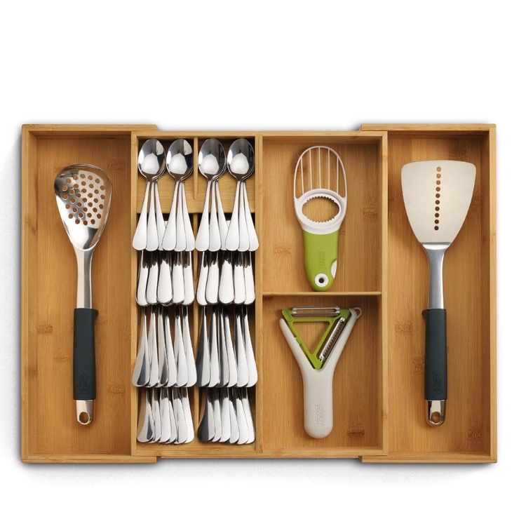 Cutlery Tray, Expandable, DRAWERSTORE, Joseph Joseph, 40 x 32~56 x H 6,8 cm, Nature