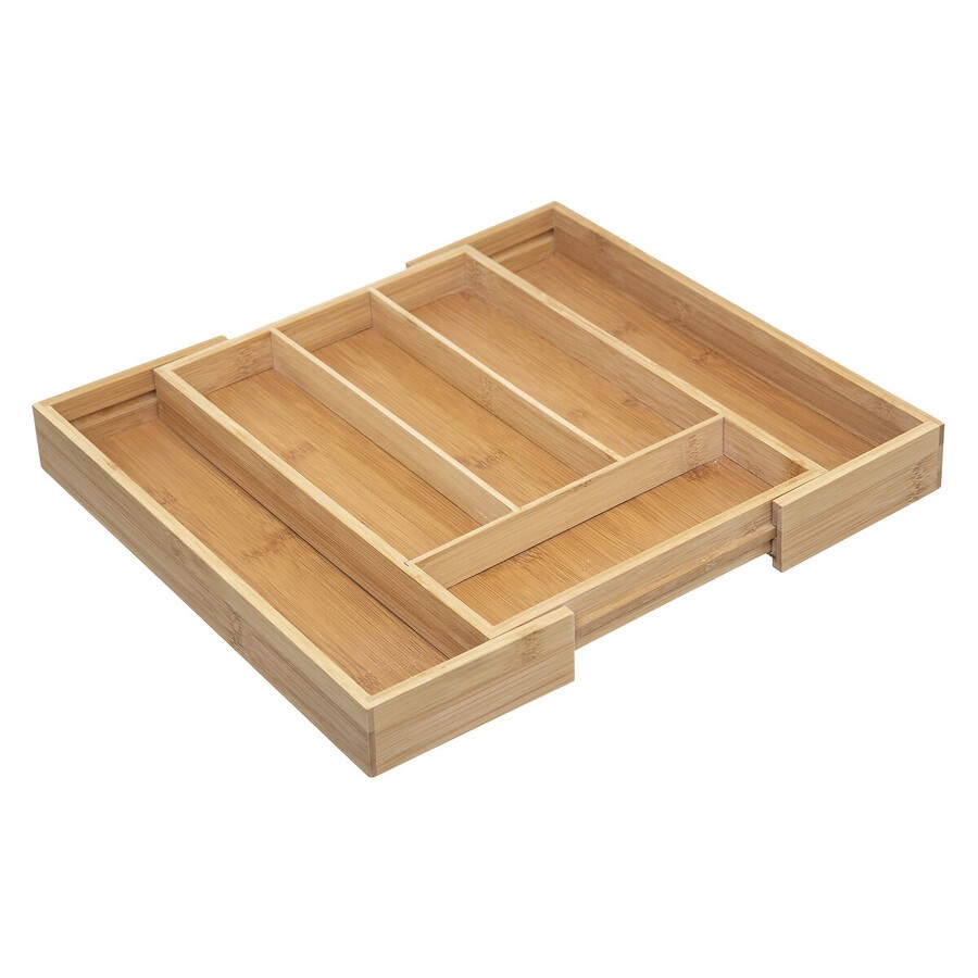 Cutlery Tray in Bamboo, Expandable, RANGE-COUVERTS, 35 x 25~39,2 x H 4,5 cm, Nature