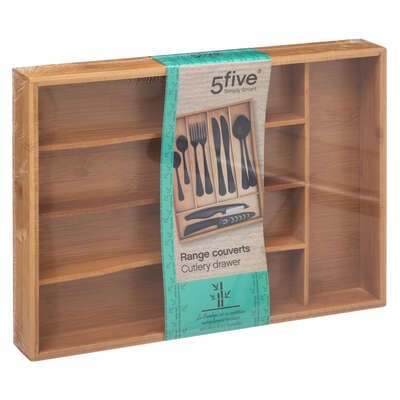 Bamboo Cutlery Tray, SMALL CUTLERY HOLDER, 34 x 25 x H 4,3 cm, Nature