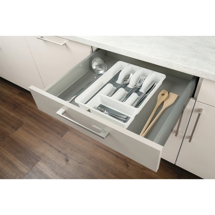 Cutlery tray, with anti-slip, ANTI-RUTSCH, 36,5 x 26,5 x H 5 cm, White / Grey