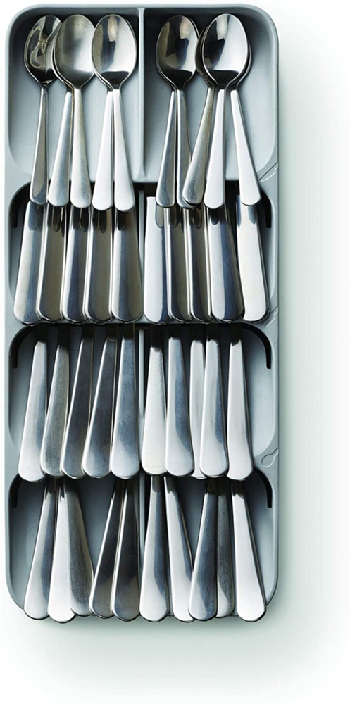 Cutlery Tray, 8 compartments, DRAWERSTORE COMPACT TWIN, Joseph Joseph, 39 x 17,5 x H5,5cm, Grey