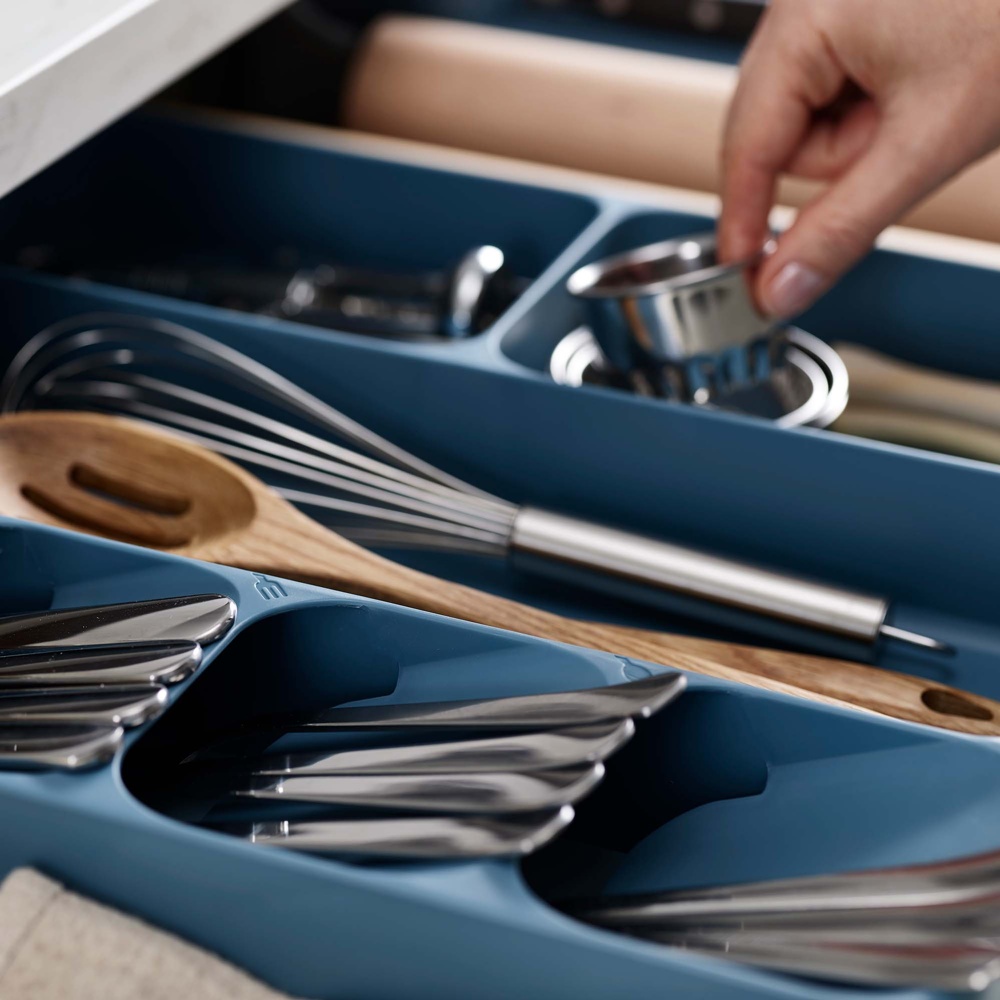 Cutlery Tray, DRAWERSTORE, Joseph Joseph, 40,6 x 38,5 x H 5,8 cm , Sky Blue