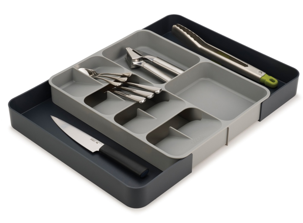 Cutlery Tray, Expanding, DRAWERSTORE, Joseph Joseph, 31,5 x 39,5~60 x H 5,5 cm, Grey