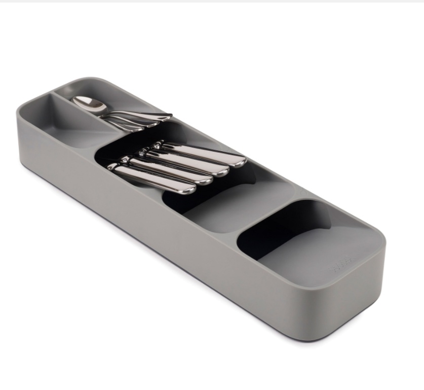 Cutlery Tray, Slim, DRAWERSTORE COMPACT, Joseph Joseph, 39,8 x 11,4 x H5,8 cm, Grey