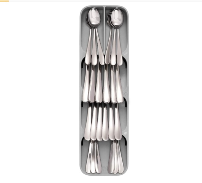 Cutlery Tray, Slim, DRAWERSTORE COMPACT, Joseph Joseph, 39,8 x 11,4 x H5,8 cm, Grey
