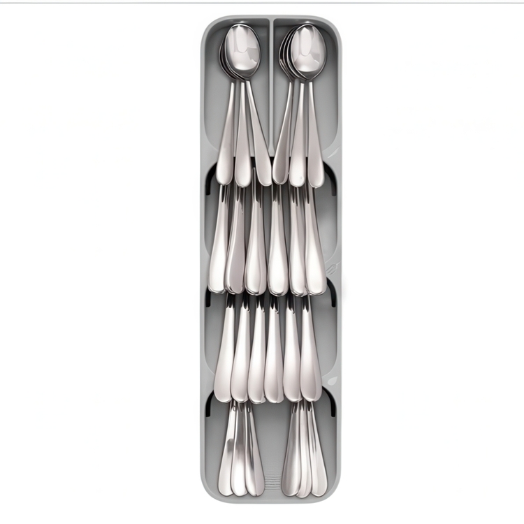 Cutlery Tray, Slim, DRAWERSTORE COMPACT, Joseph Joseph, 39,8 x 11,4 x H5,8 cm, Grey