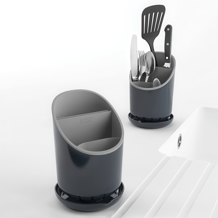 Cutlery Drainer, JOSEPH JOSEPH DOCK, Ø 12,5 x H19, Grey