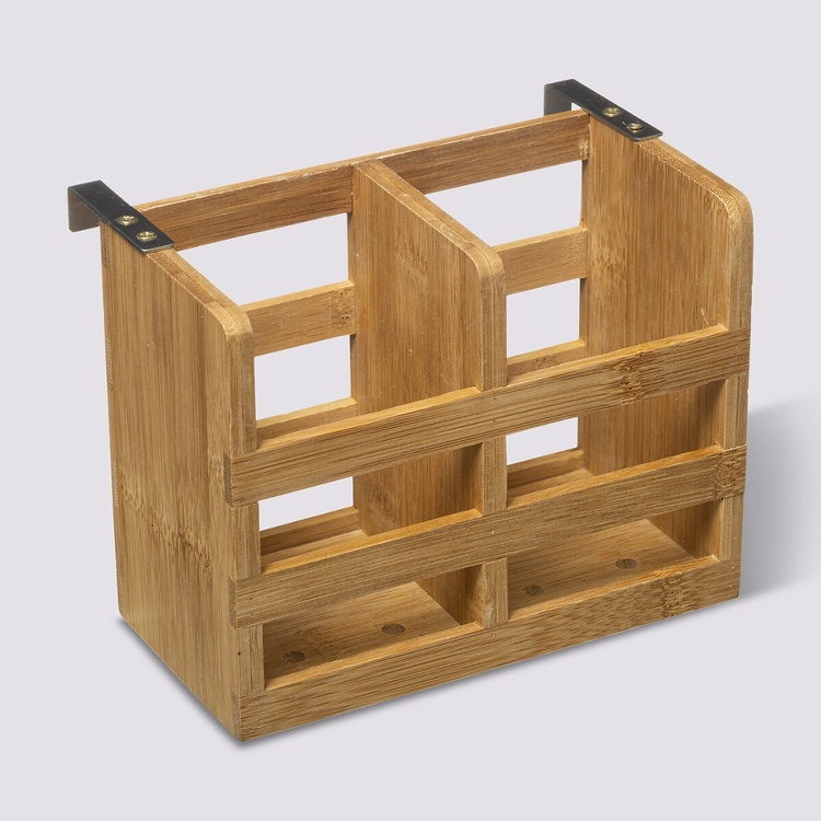 Cutlery Drainer, BAMBOO CUTLERY HOLDER, 16 x 10 x H 12,5 cm, Nature