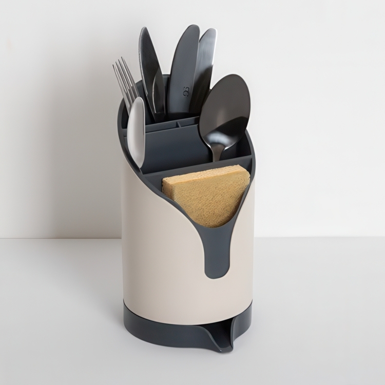 Cutlery Drainer, NEO, 12,8 x 11 x H 20,2 cm, Beige / Grey