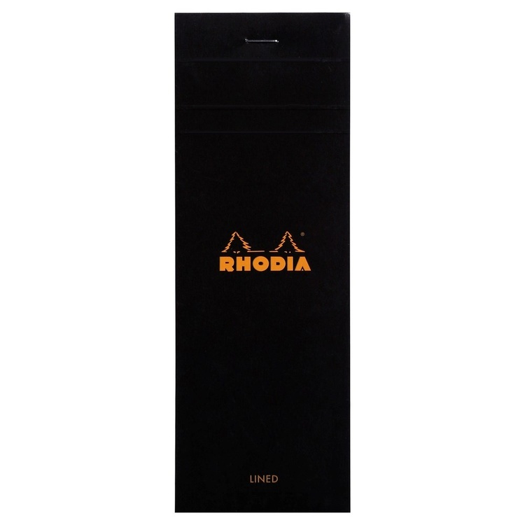 Pad, Ruled, RHODIA N°8, 7,4 x H 21 cm, Black