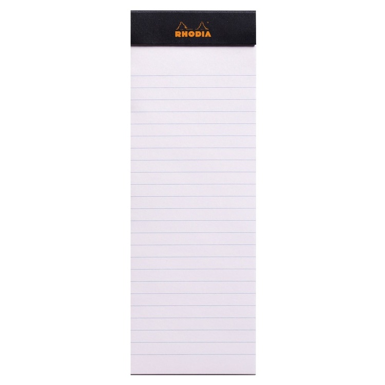 Pad, Ruled, RHODIA N°8, 7,4 x H 21 cm, Black