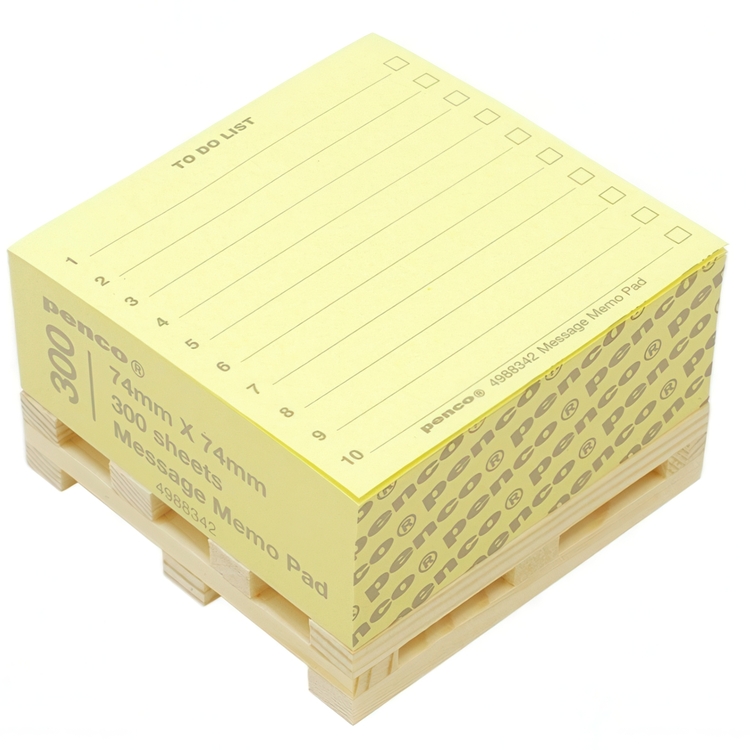 Memo Block on wodden mini pallet, TO DO LIST, 7,4 x 7,4 cm, Yellow