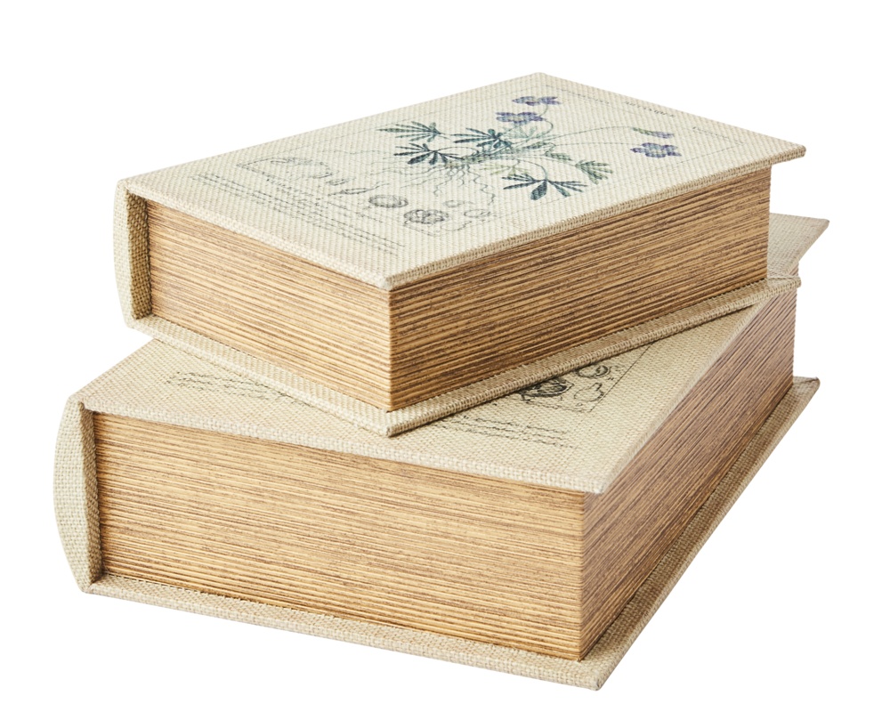 Secret Storage Book, BOTANIQUE, LARGE, 27 x 19 x H7 cm, Beige