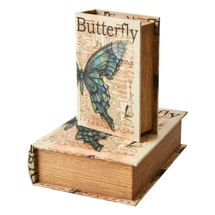 Secret Storage Book, BUTTERFLY, SMALL, 20 x 14 x H5 cm, Nature