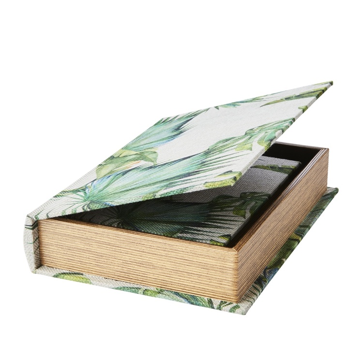 Secret Storage Book, GREEN GARDEN, LARGE, 27 x 19 x H5cm, Grey Green