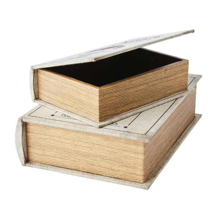 Secret Storage Book, NELLIE, SMALL, 20 x 14 x H 5,5 cm, Offwhite
