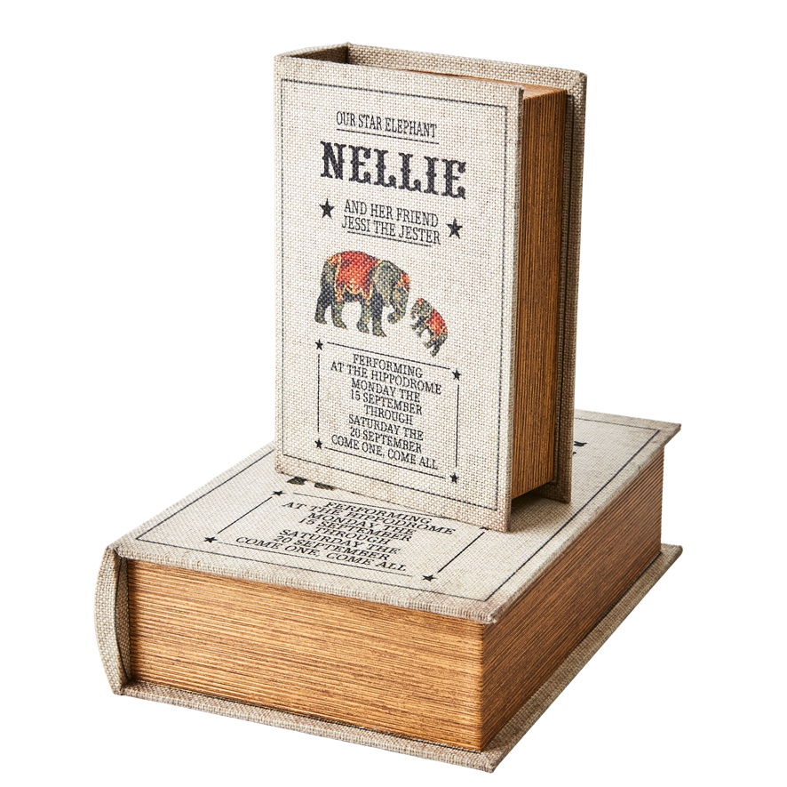 Secret Storage Book, NELLIE, SMALL, 20 x 14 x H 5,5 cm, Offwhite