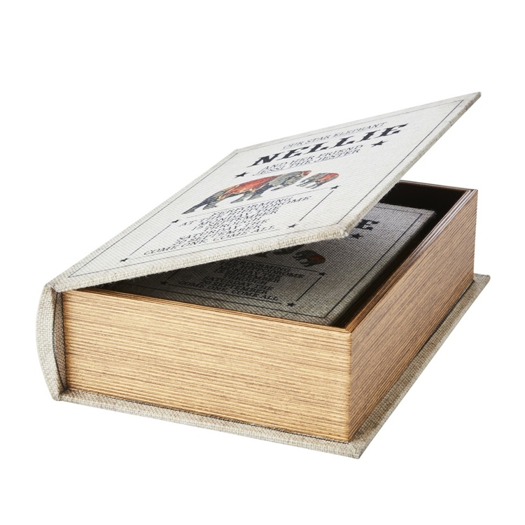 Secret Storage Book, NELLIE, LARGE, 27 x 19 x H 7 cm, Off white