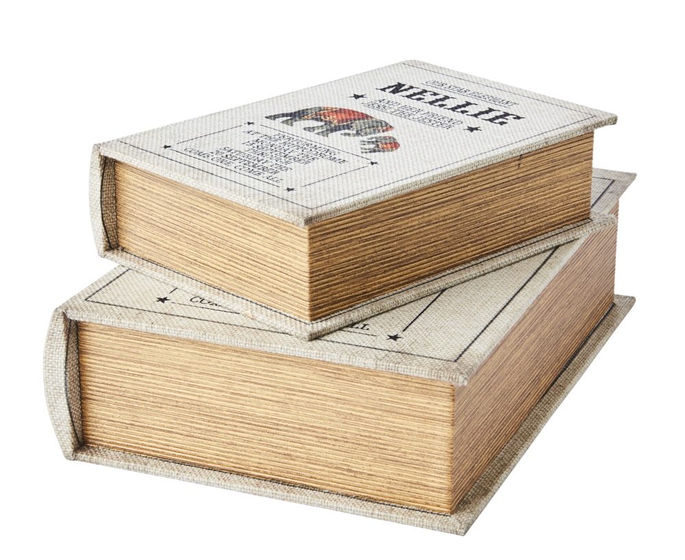 Secret Storage Book, NELLIE, LARGE, 27 x 19 x H 7 cm, Off white