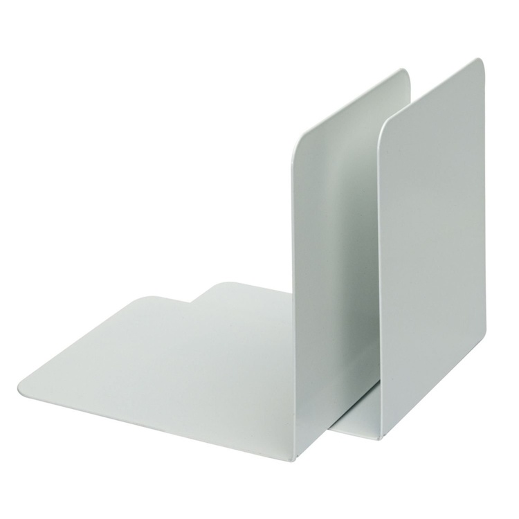 Metal bookends, Set of 2, ALBERT CLASSIC, 12,5 x 14 x H14 cm, White