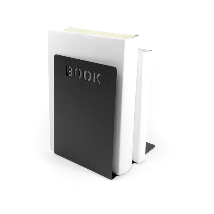 Bookend in metal, 1 psc, BOOK, 12 x 12 x H 18 cm, Black