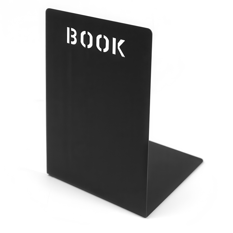 Bookend in metal, 1 psc, BOOK, 12 x 12 x H 18 cm, Black