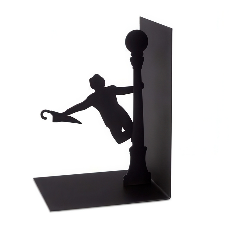 Bookend in metal, SINGING IN THE RAIN, 12,5 x 10 x H 18 cm, Black
