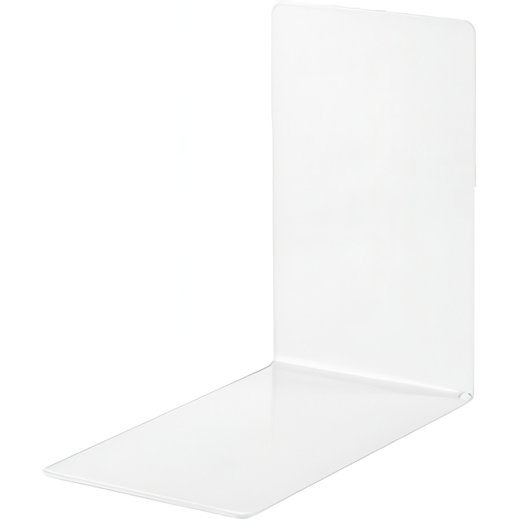 Metal bookends, 2 pcs, ALBERT SLIM, 8,5 x 14 x H 14 cm, White