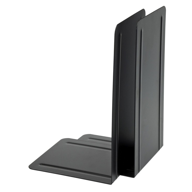 Metal bookends, Set of 2, HIGH, 13 x 14 x H 24 cm, Black